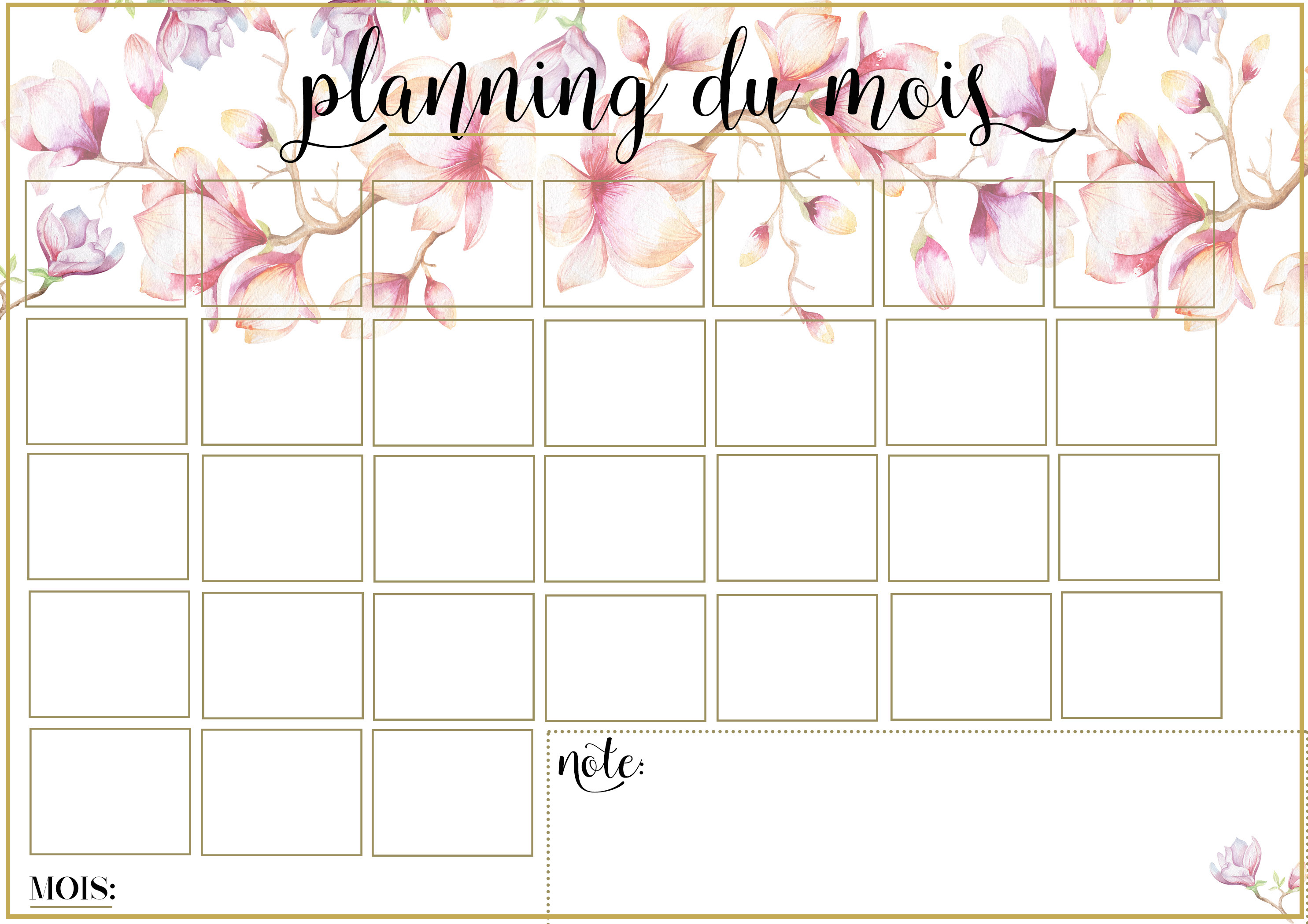 Planner à imprimer pour organiser son quotidien